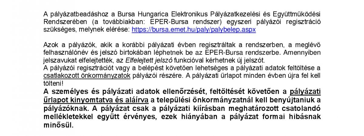 BURSA HUNGARICA - pályázati kiírása