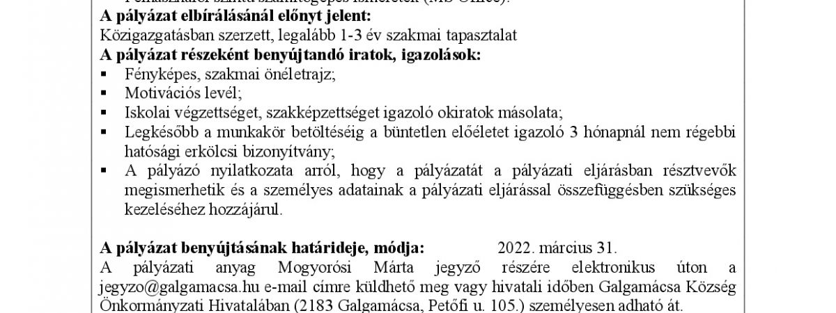 Álláslehetőség