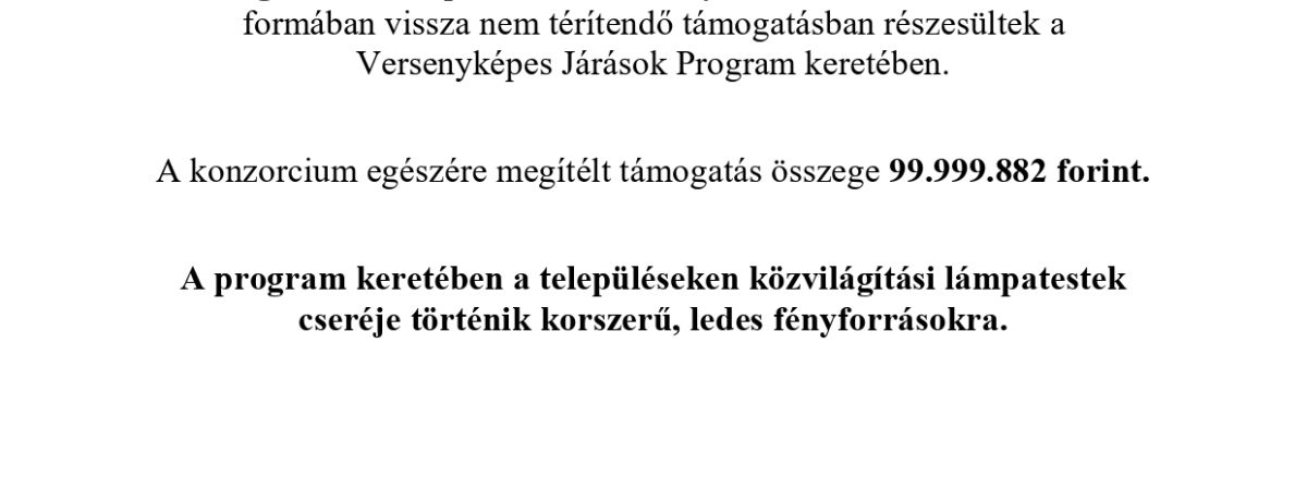 Közvilágítás korszerűsítése az Aszódi Járásban - Versenyképes Járások Program