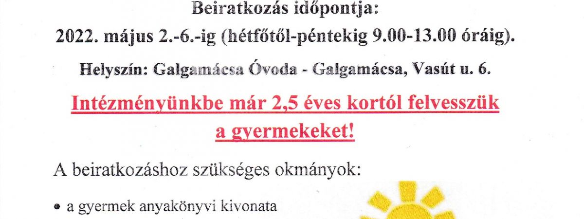 Óvodai beiratkozás