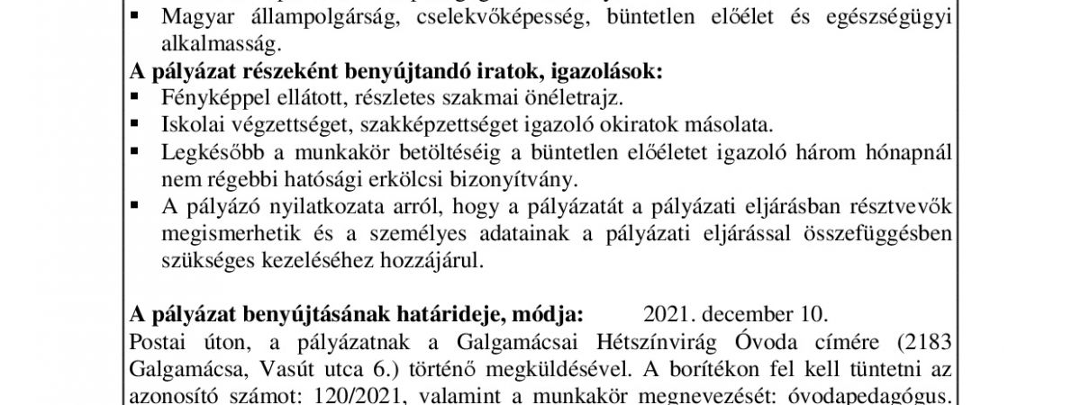 Álláslehetőség